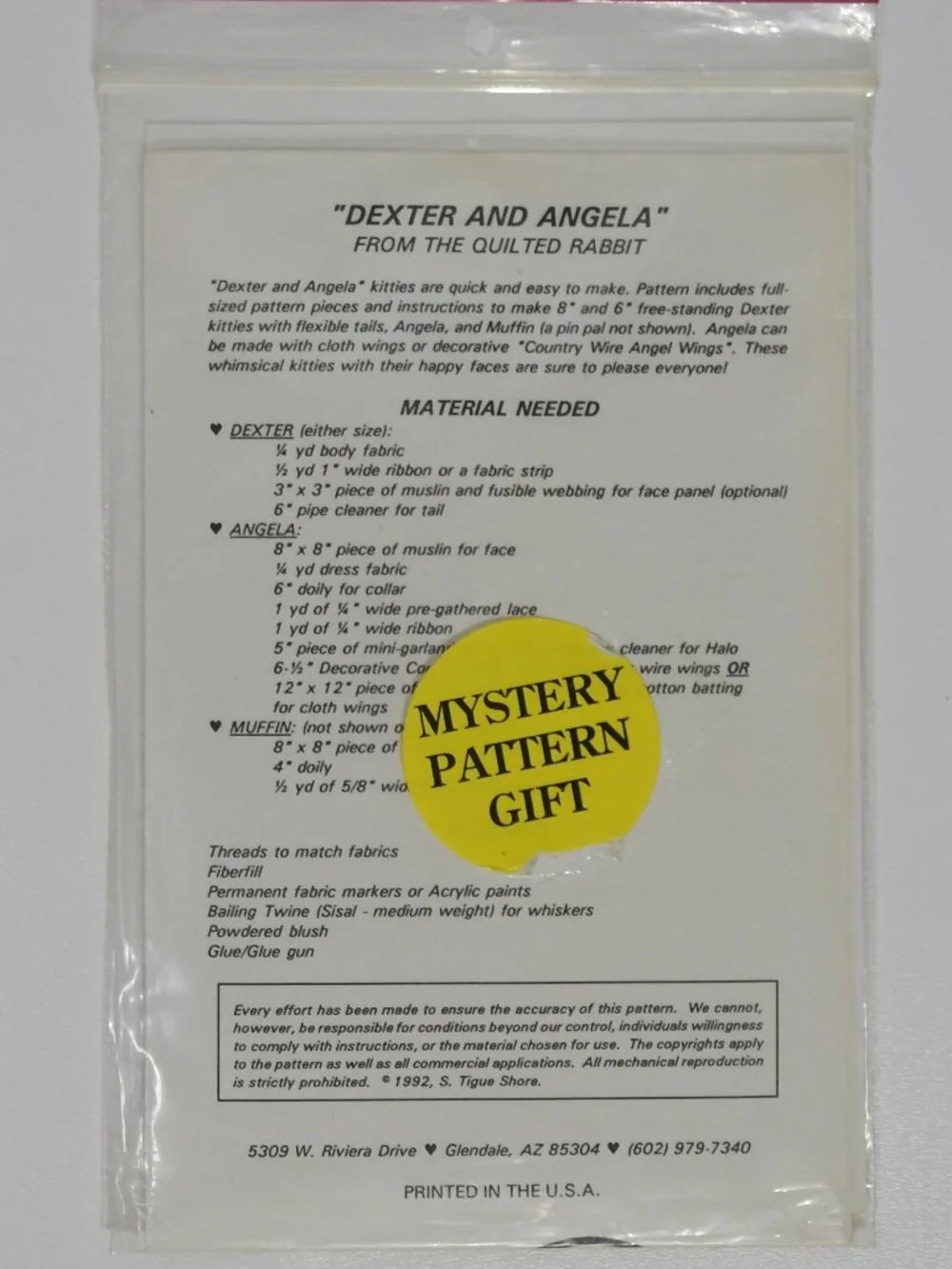 Bundle of Patterns for Dexter & Angela & Potpourri Raggedies Cottagecore Cats